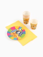 Посуда одноразовая бумажная на 10 персон «Простоквашино»: стаканы, тарелки, скатерть, Союзмультфильм - Фото 2