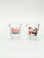 Кружки стеклянные новогодние «Персонажи», набор 2 шт. по 300 мл - Фото 2