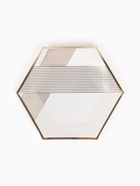 Набор посуды для праздника на 12 персон, белый с золотом (тарелки 23 см, стакан 250 мл) 10886689