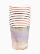 Набор посуды для праздника на 12 персон, мрамор розовый (тарелки 23 см, стакан 250 мл) 10886693