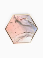 Набор посуды для праздника на 12 персон, мрамор розовый (тарелки 23 см, стакан 250 мл) 10886693