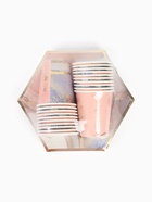 Набор посуды для праздника на 20 персон, мрамор розовый (тарелки 23 см, стакан 250 мл) 10886694