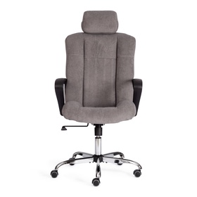 Кресло офисное для руководителя OXFORD, на колёсиках, флок, цвет серый