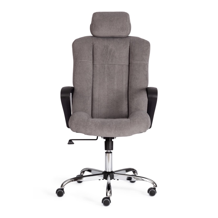 Кресло офисное для руководителя OXFORD, на колёсиках, флок, цвет серый - Фото 1