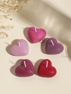 Набор свечей декоративных «Вафельные сердца», 5 шт. 4.5×4.5, розово-фиолетовые, 6.5×22.5×3.5 см - Фото 1