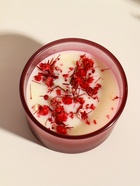 Ароматическая свеча в стакане Aroma botanical, сухоцветы красные, роза, 7.5×7.5×5 см - фото 63129935
