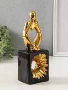 Сувенир керамика «Ожидание. Человек», чёрный с золотом, 7×9.5×26 см - фото 63129944