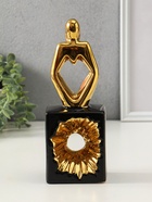 Сувенир керамика «Ожидание. Человек», чёрный с золотом, 7×9.5×26 см - фото 63129945