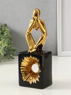 Сувенир керамика «Ожидание. Человек», чёрный с золотом, 7×9.5×26 см - фото 63129946