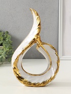 Фигура керамика «Изогнутое пёрышко», белый с золотом, 9×17.5×29.5 см - фото 63129948