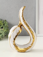 Фигура керамика «Изогнутое пёрышко», белый с золотом, 9×17.5×29.5 см - Фото 4