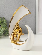 Фигура керамика «Две птички. Абстракция», белый с золотом, 8×20×29 см - фото 63129956