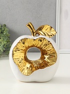 Фигура керамика «Срез яблока», белый с золотом, 11×18×22 см - Фото 1