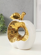 Фигура керамика «Срез яблока», белый с золотом, 11×18×22 см - Фото 3