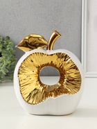 Фигура керамика «Срез яблока», белый с золотом, 11×18×22 см - Фото 4