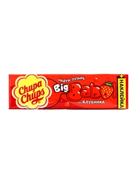 Жевательная резинка Chupa-Chups big babol, со вкусом клубники, 20 г (комплект 24 шт)