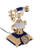 УЦЕНКА Часы-светильник "Ретро телефон", синий, с будильником, 28.5 х 18 х 18 см - фото 14993187