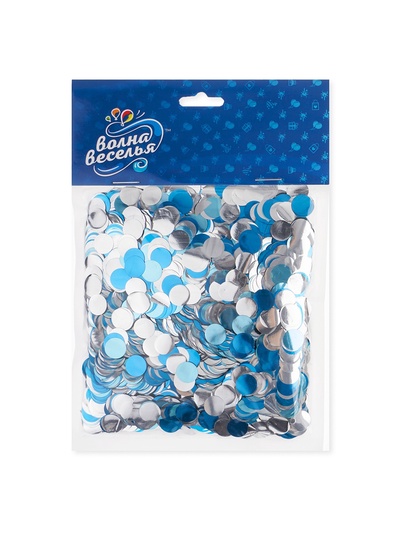 Конфетти «Круг» голубой МИКС, металлик, 1 см, 50 г