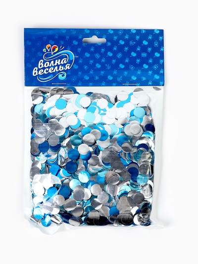 Конфетти «Круг» голубой МИКС, металлик, 1 см, 50 г