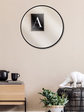 Зеркало интерьерное настенное круглое, c окантовкой, d=60 см, цвет чёрный