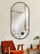 Зеркало интерьерное настенное овальное, c окантовкой, 80×40 см, цвет чёрный - фото 14993195