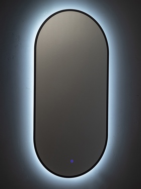 Зеркало настенное сенсорное, с LED – подсветкой, с кантом, 100×50 см, цвет чёрный