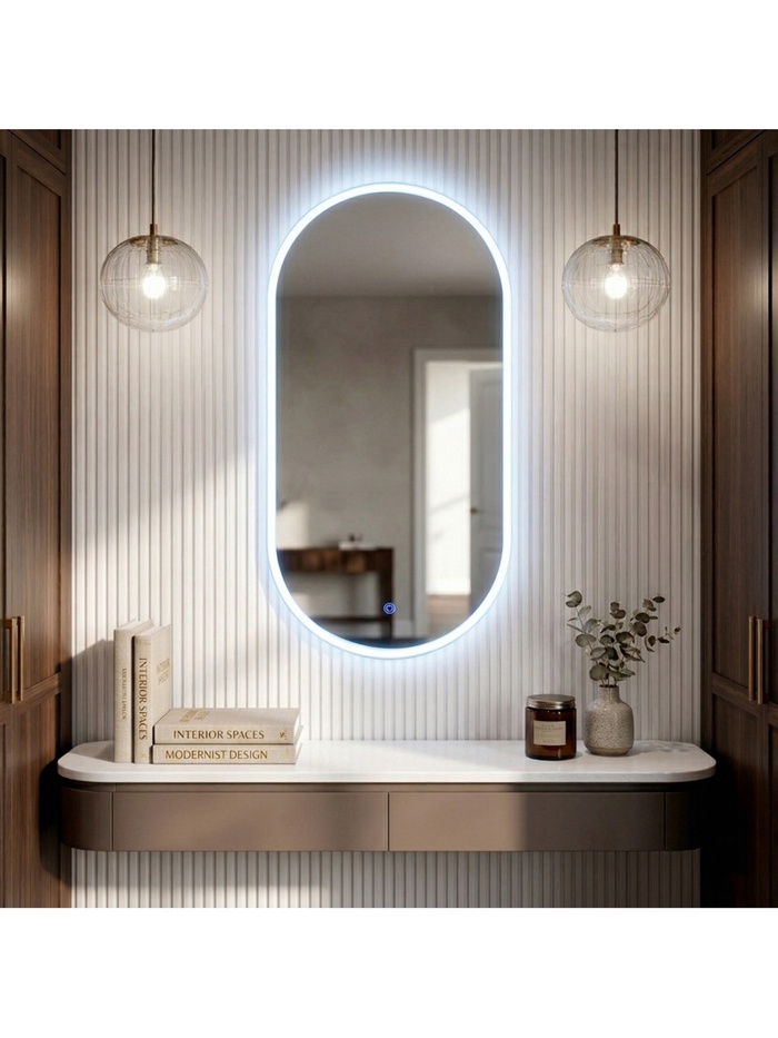 Зеркало настенное сенсорное, с LED – подсветкой, с гравировкой, 100×50 см
