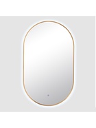 Зеркало настенное сенсорное, с LED – подсветкой, в овальной раме из алюминия, 100×60 см, цвет медный - Фото 5