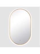 Зеркало настенное сенсорное, с LED – подсветкой, в овальной раме из алюминия, 100×60 см, цвет медный - Фото 6