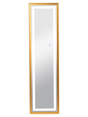 Зеркало напольное сенсорное, с LED – подсветкой в раме из алюминия, 150×40 см, цвет золотой
