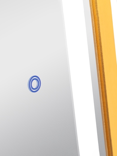 Зеркало напольное сенсорное, с LED – подсветкой в раме из алюминия, 150×40 см, цвет золотой