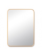 Зеркало настенное сенсорное, с LED – подсветкой, в прямоугольной раме из алюминия, 70×50 см, цвет медный - Фото 1