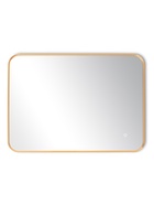 Зеркало настенное сенсорное, с LED – подсветкой, в прямоугольной раме из алюминия, 70×50 см, цвет медный - Фото 2