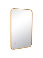 Зеркало настенное сенсорное, с LED – подсветкой, в прямоугольной раме из алюминия, 70×50 см, цвет медный - фото 14993213