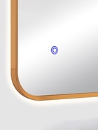 Зеркало настенное сенсорное, с LED – подсветкой, в прямоугольной раме из алюминия, 70×50 см, цвет медный - Фото 6