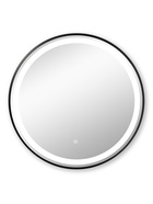 Зеркало настенное сенсорное, с LED – подсветкой, в круглой раме из алюминия, d=60 см, цвет чёрный - Фото 1