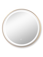 Зеркало настенное сенсорное, с LED – подсветкой, в круглой раме из алюминия, d=60 см, цвет золотой - Фото 1