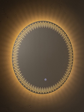 Зеркало настенное сенсорное «Капли», с LED – подсветкой, с гравировкой, d=60 см