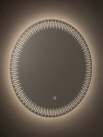 Зеркало настенное сенсорное «Капли», с LED – подсветкой, с гравировкой, d=60 см
