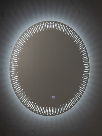 Зеркало настенное сенсорное «Капли», с LED – подсветкой, с гравировкой, d=60 см