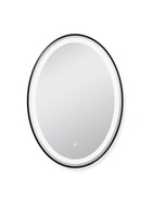 Зеркало настенное сенсорное, с LED – подсветкой, в овальной раме из алюминия, 70×50 см, цвет чёрный - фото 14993254