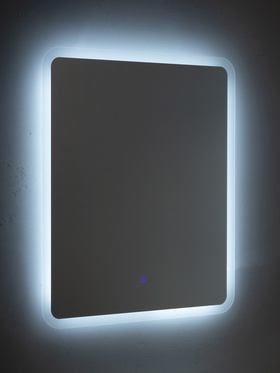 Зеркало настенное сенсорное, с LED – подсветкой, прямоугольное с гравировкой, 70×60 см, матовый