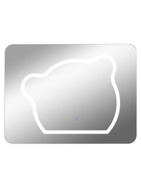 Зеркало настенное сенсорное «Медведь», с LED – подсветкой, прямоугольное с гравировкой, 80×60 см