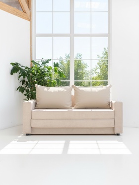 Диван прямой «Верона», механизм аккордеон, обивка велюр, цвет бежевый