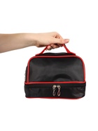 УЦЕНКА Косметичка 2х-секционная Одноцвет, 23*14*16см, 2 отдела на молниях, чёрный - Фото 17