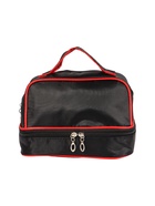 УЦЕНКА Косметичка 2х-секционная Одноцвет, 23*14*16см, 2 отдела на молниях, чёрный - Фото 5