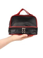 УЦЕНКА Косметичка 2х-секционная Одноцвет, 23*14*16см, 2 отдела на молниях, чёрный - Фото 6