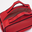 УЦЕНКА Косметичка 2х-секционная Одноцвет, 23×14×16 см, 2 отдела на молниях, красный - Фото 7