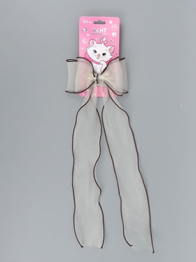 Бант для волос на заколке шоколадный, Коты аристократы