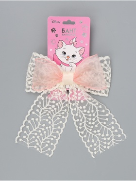 Бант для волос на заколке с вышивкой, Коты аристократы